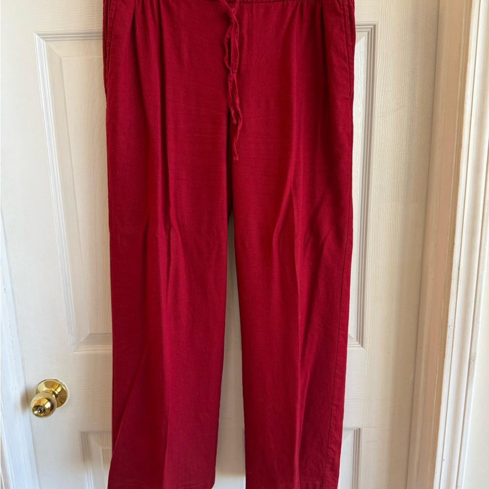 Old Navy Red Linen Pants
